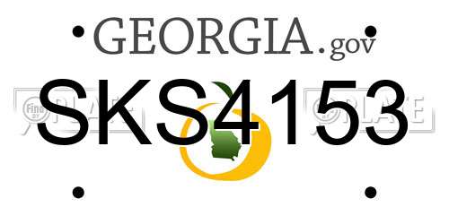 SKS4153 Georgia License Plate