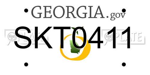 SKT0411 Georgia License Plate