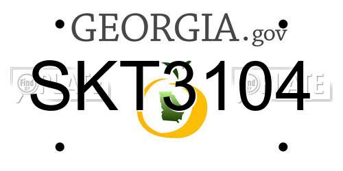 SKT3104 Georgia License Plate