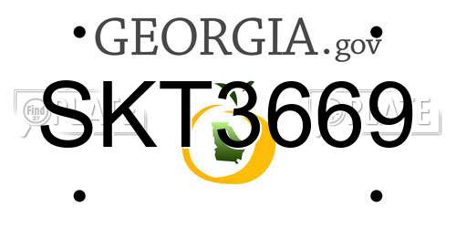 SKT3669 Georgia License Plate
