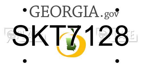 SKT7128 Georgia License Plate