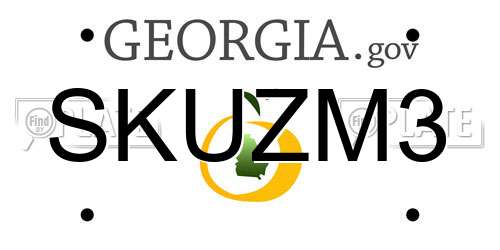 SKUZM3 Georgia License Plate
