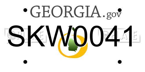 SKW0041 Georgia License Plate