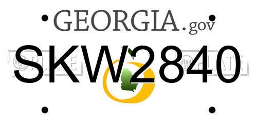 SKW2840 Georgia License Plate