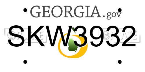 SKW3932 Georgia License Plate