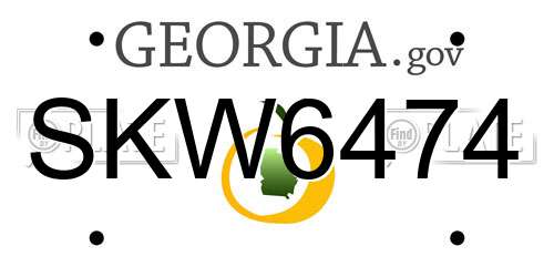 SKW6474 Georgia License Plate