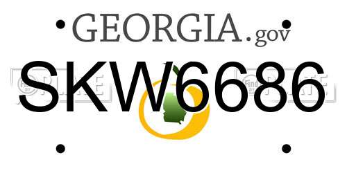 SKW6686 Georgia License Plate