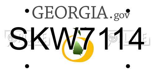 SKW7114 Georgia License Plate