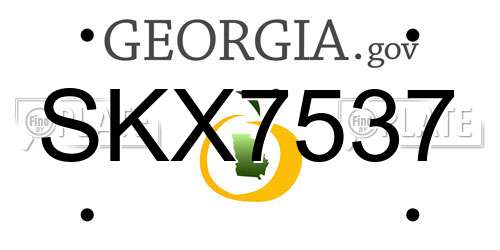 SKX7537 Georgia License Plate