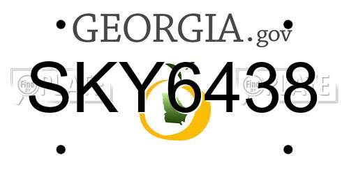 SKY6438 Georgia License Plate