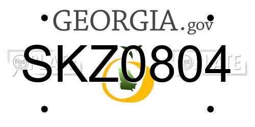 SKZ0804 Georgia License Plate