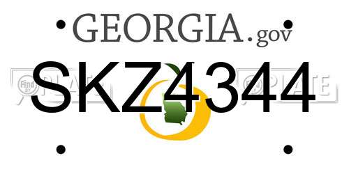 SKZ4344 Georgia License Plate