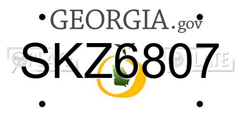SKZ6807 Georgia License Plate