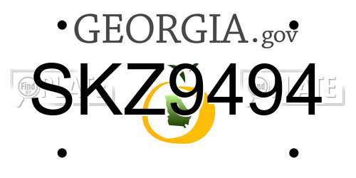 SKZ9494 Georgia License Plate