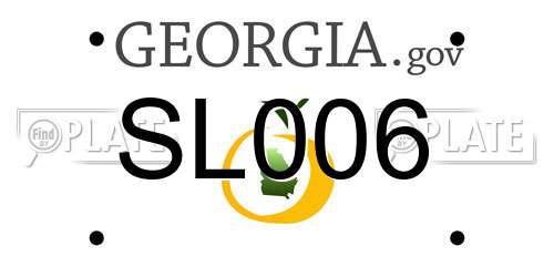 SL006 Georgia License Plate