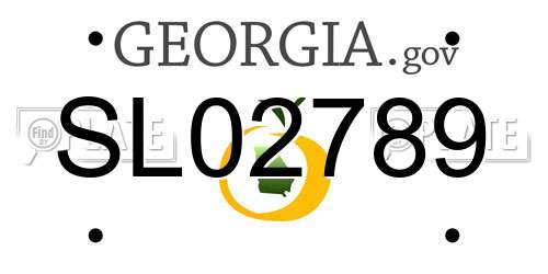 SL02789 Georgia License Plate