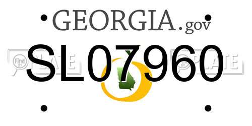 SL07960 Georgia License Plate