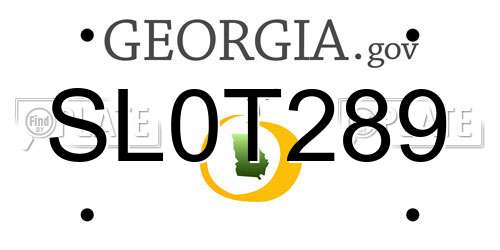 SL0T289 Georgia License Plate
