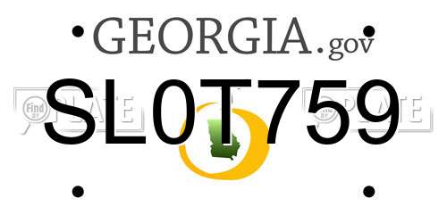 SL0T759 Georgia License Plate