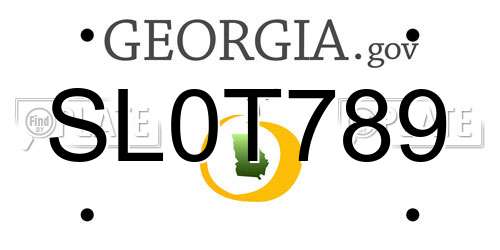 SL0T789 Georgia License Plate