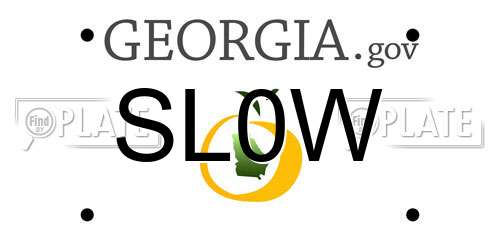 SL0W Georgia License Plate
