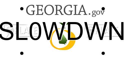 SL0WDWN Georgia License Plate