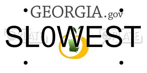 SL0WEST Georgia License Plate
