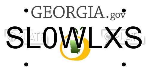 SL0WLXS Georgia License Plate