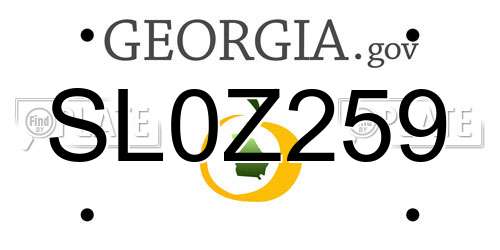 SL0Z259 Georgia License Plate