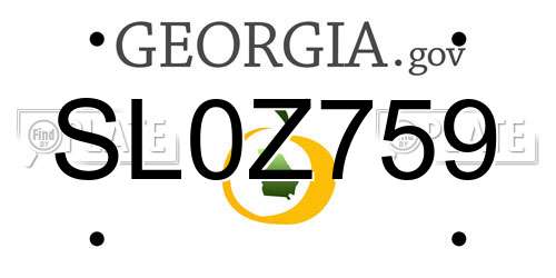 SL0Z759 Georgia License Plate
