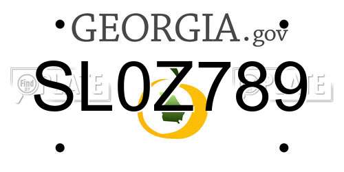 SL0Z789 Georgia License Plate