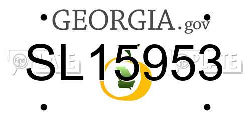 SL15953 Georgia License Plate
