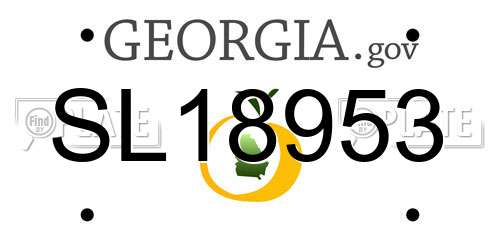 SL18953 Georgia License Plate