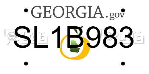 SL1B983 Georgia License Plate