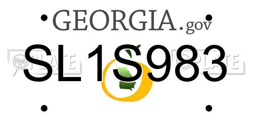 SL1S983 Georgia License Plate