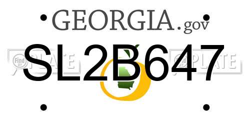 SL2B647 Georgia License Plate