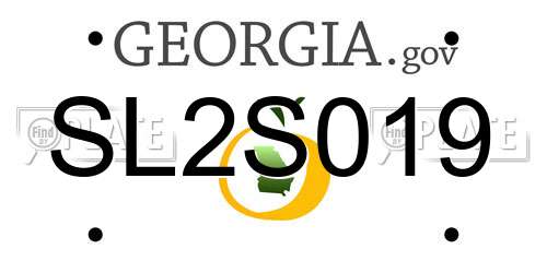 SL2S019 Georgia License Plate