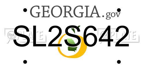 SL2S642 Georgia License Plate