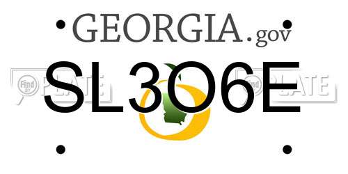 SL3O6E Georgia License Plate