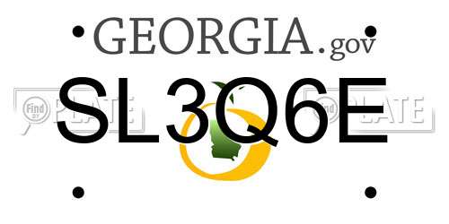 SL3Q6E Georgia License Plate