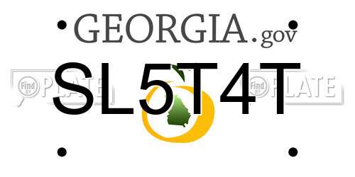 SL5T4T Georgia License Plate