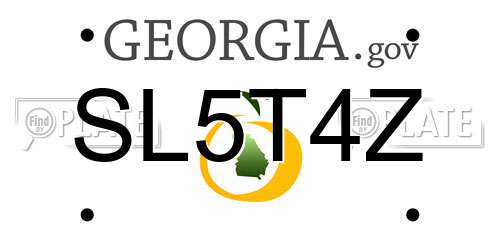 SL5T4Z Georgia License Plate