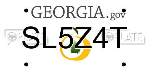 SL5Z4T Georgia License Plate