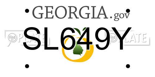 SL649Y Georgia License Plate