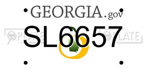 SL6657 Georgia License Plate