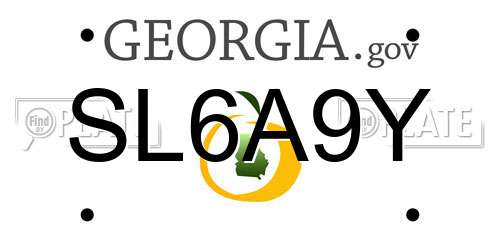 SL6A9Y Georgia License Plate