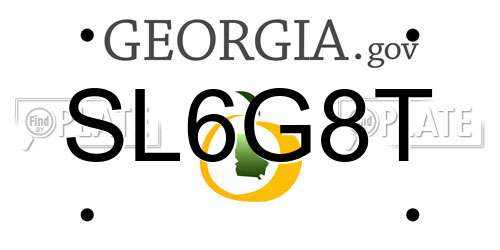 SL6G8T Georgia License Plate