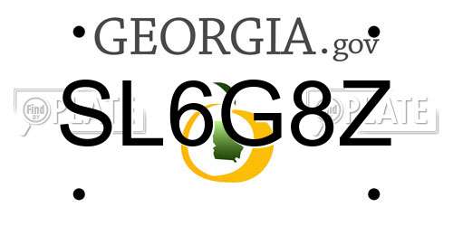 SL6G8Z Georgia License Plate