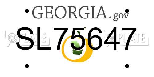 SL75647 Georgia License Plate