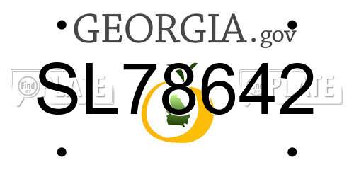 SL78642 Georgia License Plate